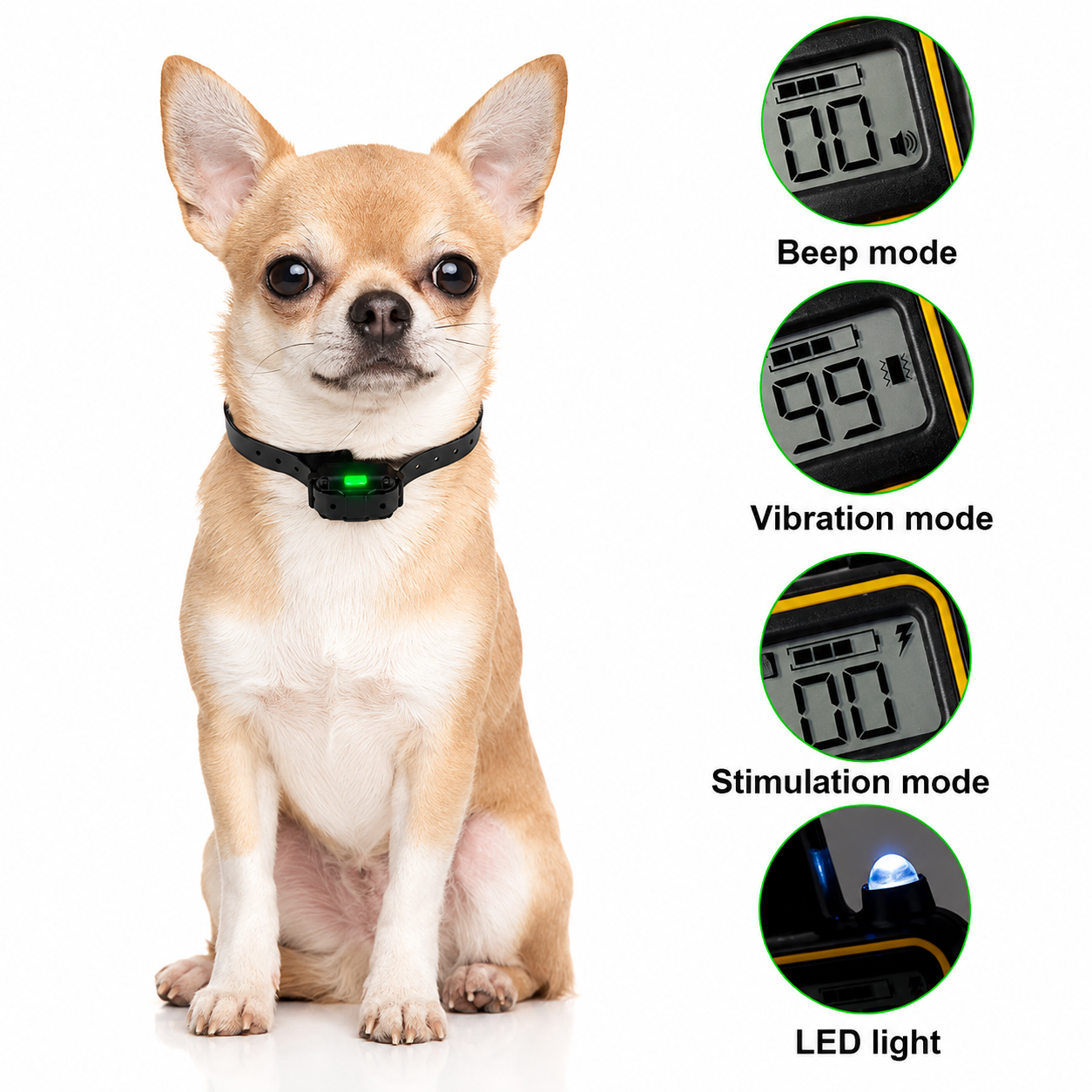 ProTrain™ Rechargeable Dog Training Collar with Remote – Waterproof 800m Range