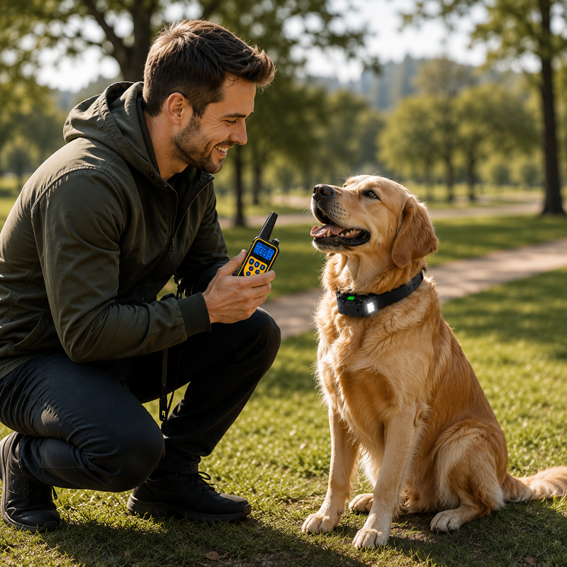 ProTrain™ Rechargeable Dog Training Collar with Remote – Waterproof 800m Range by LARTINOPET